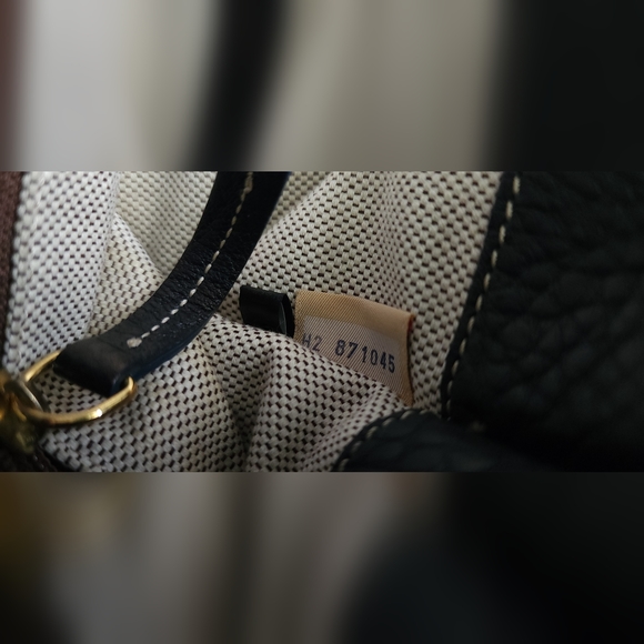 Dooney & Bourke Navy Monogram Fabric & Leather Shoulder Bag Magnetic - Picture 7 of 14